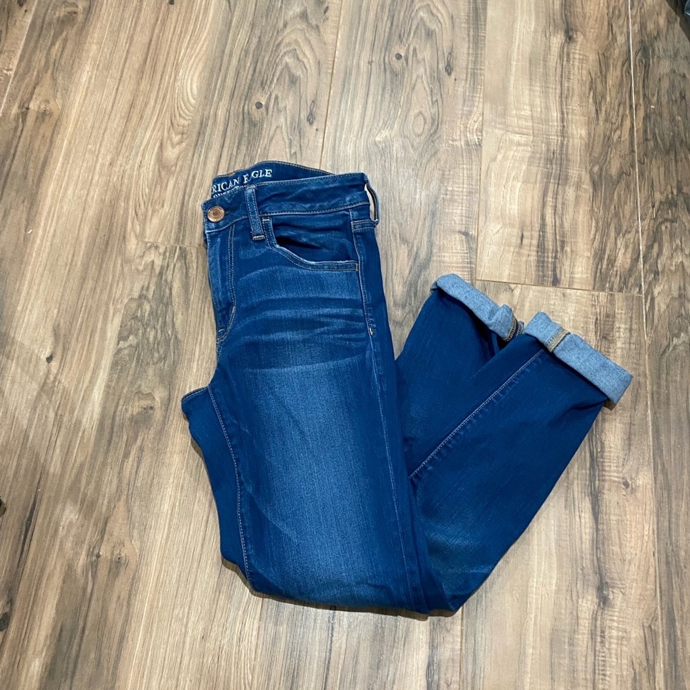 American Eagle super stretch x frayed jeggings